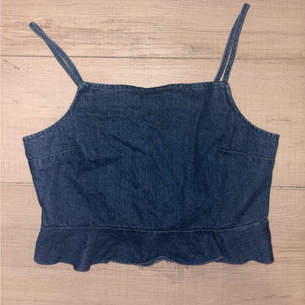 American Eagle Cropped Denim Tank